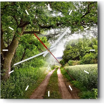 Hodiny Velké nástěnné hodiny 40x40 Krajina Skleněné hodiny Tiché