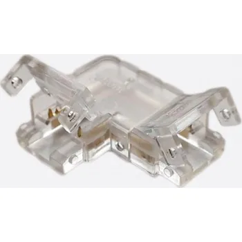 LED páska SPOJKA PRO LED COB PÁSKY 8mm 2-PIN t-rozdělovač, konektor zacvakávací ROHOVÁ typ L