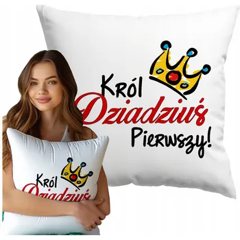 Polštář POLŠTÁŘ KRÁL DĚDEČEK PRVNÍ MĚKKÝ POLŠTÁŘEK S POTISKEM DEN DĚDEČKA