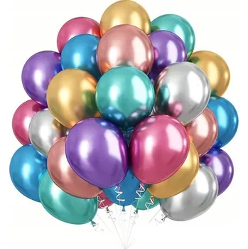Balónek Metalické narozeninové balónky mix barev 30 cm 100 ks