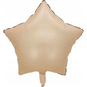 Balónek HVĚZDA béžová balónek latte BOHO na hélium nude star BÉŽOVÁ
