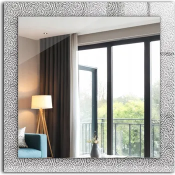 Zrcadlo Designové nástěnné zrcadlo s potiskem a skleněným rámem 60x60 Vzor 3D