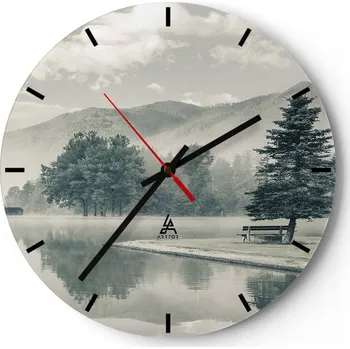 Hodiny Velké nástěnné hodiny 40x40 Krajina Skleněné hodiny Kulatý Tiché