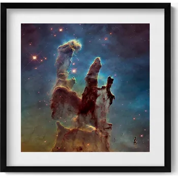 Obraz Ozdobný nástěnný obraz v rámu s grafikou loft Fotografie NASA vesmír 50x50 cm