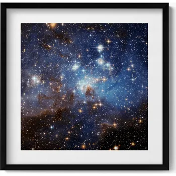 Obraz Dekorativní nástěnný obraz s rámem a grafikou loft Nebe a hvězdy vesmíru 50x50 cm