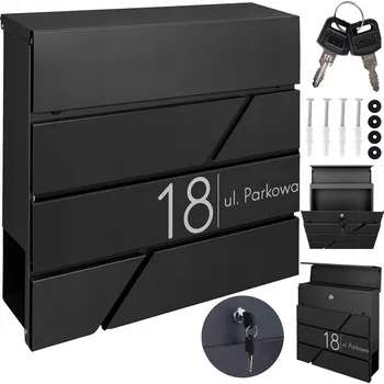 Poštovní schránka Poštovní schránka euroschránka, s vhozem, se schránkou na noviny M-TEC černá