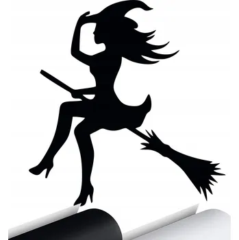 Samolepicí dekorace na vozidlo Fóliová NÁLEPKA na auto - Nárazník - Roztomilá ČARODĚJNICE - 15x15 cm