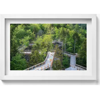 Obraz Dekorativní obraz v bílém rámu na zeď Cesta v Krynici Zdroji 30x20 cm