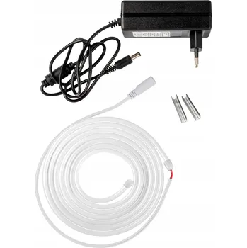 LED páska NEON LED FLEX voděodolný flexibilní set s napájecím zdrojem bílá neutrální 1m