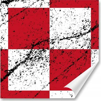 Samolepicí dekorace na vozidlo SAMOLEPKA Grafika na auto ŠACHOVNICE LETECKÁ Polské Letectvo 10x10 cm