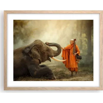 Obraz Obraz plakát na zeď v rámu světlý dub 50x40 Asie foto plakáty do obývacího pokoje