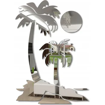 Zrcadlo Dekorativní Zrcadlo Akrylové "Palmy" | Stříbrná Barva | Rozměry 1055x1500 mm