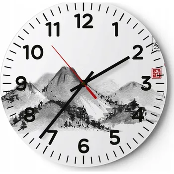 Hodiny Kuchyňské nástěnné hodiny 30x30 Krajina Moderní Skleněné hodiny do obýváku Tiché