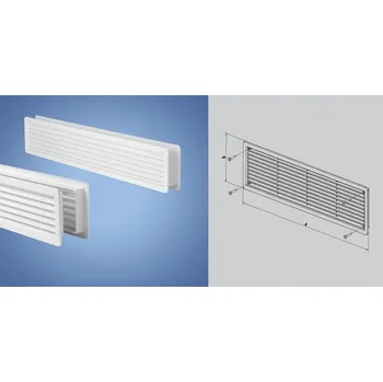 Větrací mřížka Větrací mřížka 400+130D BÍLÁ 2ks (Mřížka větrací odvětrávací průduch krytka)
