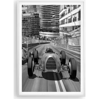 Obraz Plakát na zeď v bílém rámu 70x100 automobilový obraz plakáty do obývacího pokoje