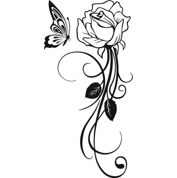 Samolepící dekorace Samolepka na stěnu Drukant růže 140 x 70 cm černá