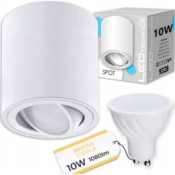 Bodové svítidlo SPOT SVÍTIDLO NA OMÍTKU HALOGENOVÉ STROPNÍ trubice otočné GU10 10W LED žárovka