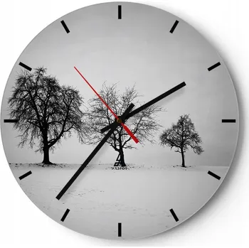 Hodiny Nástěnné hodiny do kuchyně 30x30 Krajina Skleněné hodiny do obýváku Tiché