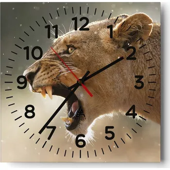 Hodiny Nástěnné hodiny do obýváku 40x40 Zvířata Bezhluczne Skleněné hodiny Tiché