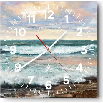 Hodiny Kuchyňské nástěnné hodiny 30x30 Krajina Skleněné hodiny do obýváku Moderní Tiché