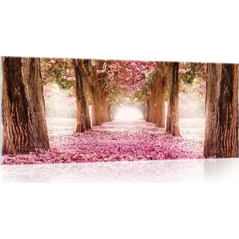 Obraz Skleněný obraz na skle STROMY krajina 3D 125x50