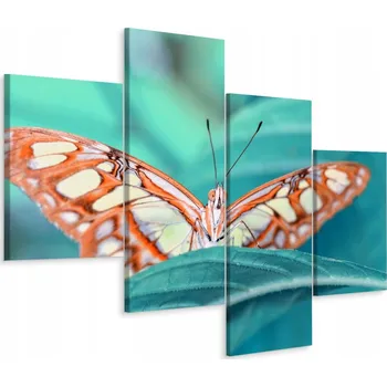 Obraz Čtyřdílný obraz LIST Motýl zblízka 3D 80x50
