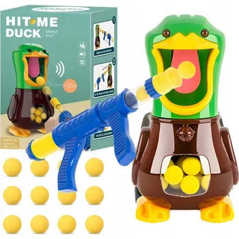 Dětská zbraň HLADOVÁ KACHNA STŘELBA NA TERČ 1 PISTOLE ZVUK 12 KULIČEK