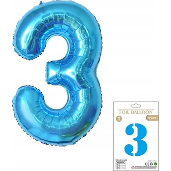Balónek Obrovské Balónky Modrá Číslice 3 K Narozeninám 100CM!