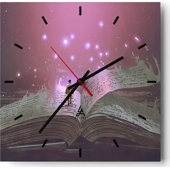 Hodiny Velké nástěnné hodiny na zeď 40x40 Grafika Skleněné hodiny Čtvercové Tiché