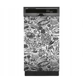 Obraz Ochranná fólie na myčku s motivem jídla Doodle, 45x70 cm