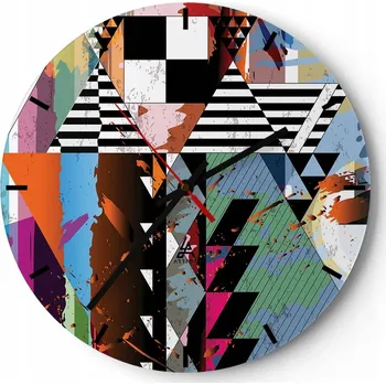 Hodiny Nástěnné hodiny do kuchyně 30x30 Abstrakce Skleněné hodiny do obýváku Tiché