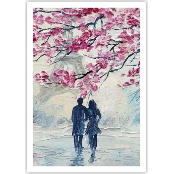 Obraz Plakát na zeď bez rámu 70x100 Paříž obraz plakáty do obývacího pokoje ložnice