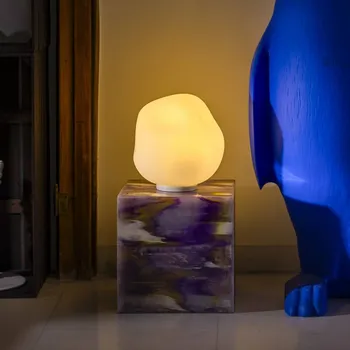 Lampička Stolní lampa Foscarini Hoba Media, Ø 24 cm, zapnuto/vypnuto, sklo bílá 1 x 25 W - Doprava zdarma