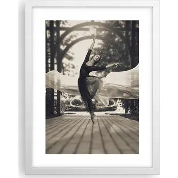 Obraz Obraz plakát v bílém rámu do obýváku 30x40 baletka plakáty na zeď