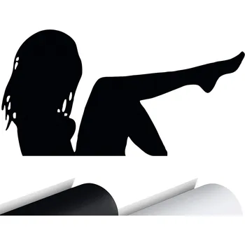 Samolepicí dekorace na vozidlo NÁLEPKA na auto ŽENA DÁMA SILUETA 8x15