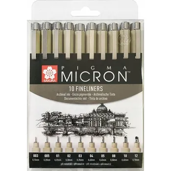 Liner Pigma Micron Sakura sada černých 10 kusů