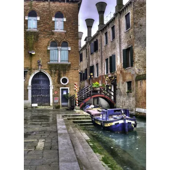 Obraz Plakát Rybářský Loď v úzkém kanálu, malý, bez rámu, 39,5 x 55 cm