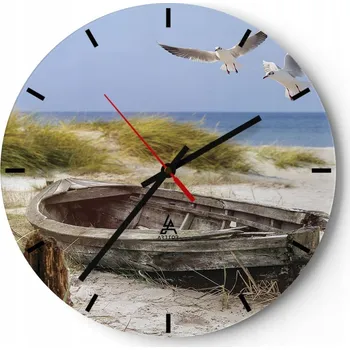 Hodiny Nástěnné hodiny do kuchyně 30x30 Krajina Skleněné hodiny do obýváku Tiché