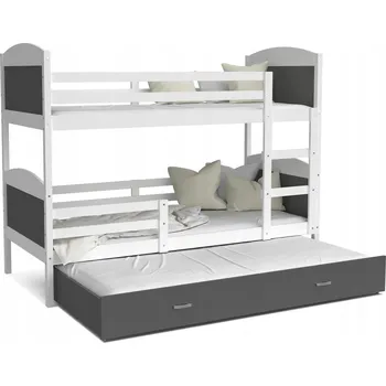 Dětská postel Patrová postel AJKmeble Mateusz 86 x 198 cm bílá