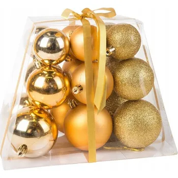 Vánoční dekorace Vánoční Baňky Sada zlatých vánočních koulí 18 ks ozdoby na stromeček VÁNOČNÍ