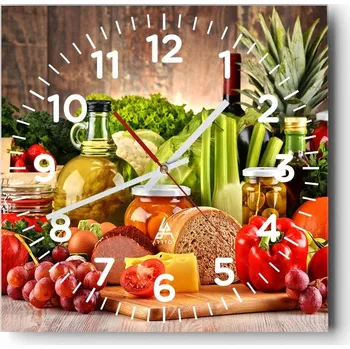 Hodiny Nástěnné hodiny do obýváku 40x40 Gastronomie Bezhlučné hodiny na skle Tiché