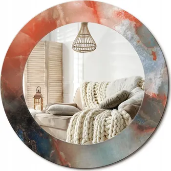 Zrcadlo Zrcadlo s potiskem do koupelny, kuchyně, předsíně, Ø 50 cm, Onyxové mramory