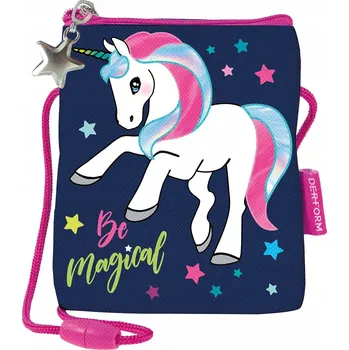 Malá dívčí kabelka přes rameno s jednorožcem a popruhem