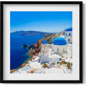 Obraz Závěsný obraz rámeček černé barvy s motivem řecké architektury, 50x50 cm