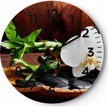 Hodiny Nástěnné hodiny do kuchyně 30x30 Květiny Skleněné hodiny do obýváku Loft Tiché