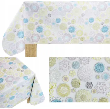 ubrus Ubrus Odolný Skvrnám Voskované Plátno na Stůl do Obýváku Pastelové Krajky 140cm x 10m