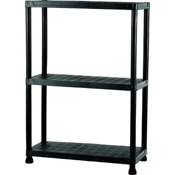 Dílenský regál Igotrend Regál plast. 60 × 30 × 96 cm, černý, 3 police