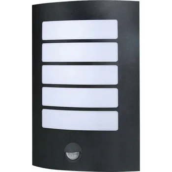 Venkovní osvětlení VENKOVNÍ FASÁDNÍ LAMPA ČERNÁ 1xE27 S POHYBOVÝM ČIDLEM PIR