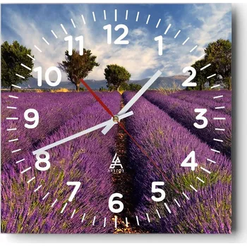 Hodiny Kuchyňské nástěnné hodiny 30x30 Krajina Skleněné hodiny do obýváku Moderní Tiché