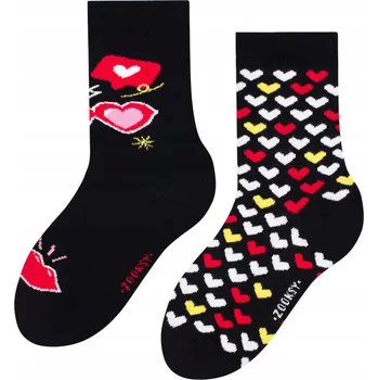 Dětské Ponožky Vtipné bavlněné srdíčka Dětský Dárek 30-35 ZOOKSY